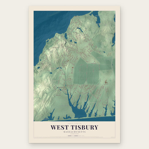 West Tisbury, Massachusetts map print, the full design