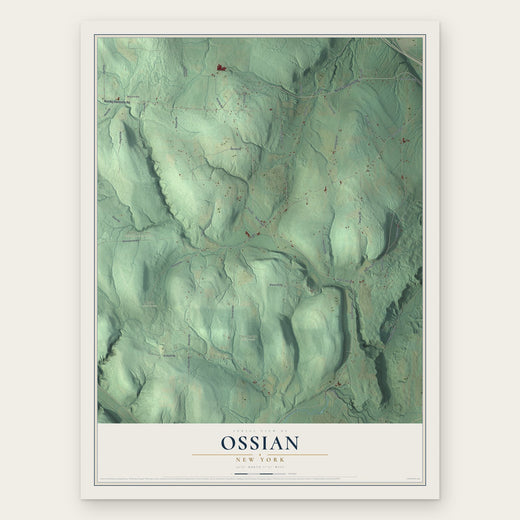 Ossian, New York map print, the full design