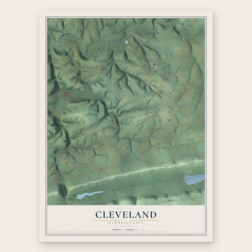 Cleveland, Pennsylvania map print, the full design