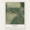 Milton, North Dakota map print, the full design