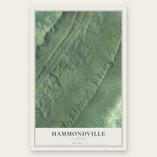 Hammondville, Alabama map print, the full design