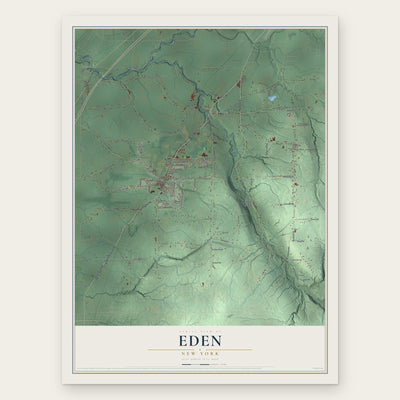 Eden, New York map print, the full design