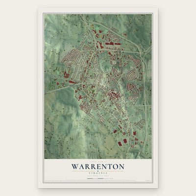 Warrenton, Virginia map print, the full design