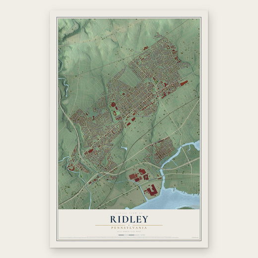 Ridley, Pennsylvania map print, the full design