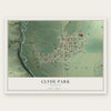 Clyde Park, Montana map print, the full design