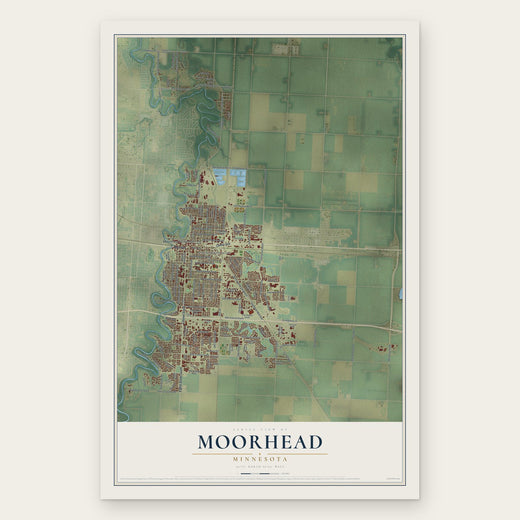 Moorhead, Minnesota map print, the full design