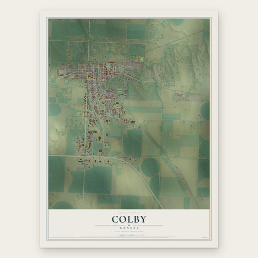 Colby, Kansas map print, the full design