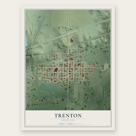 Trenton, Nebraska map print, the full design
