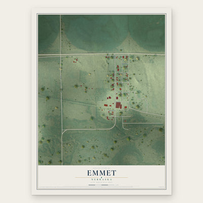 Emmet, Nebraska map print, the full design