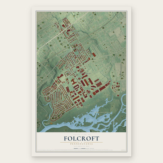 Folcroft, Pennsylvania map print, the full design