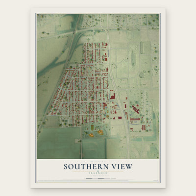 Southern View, Illinois map print, the full design