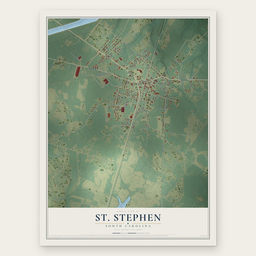 St. Stephen, South Carolina map print, the full design