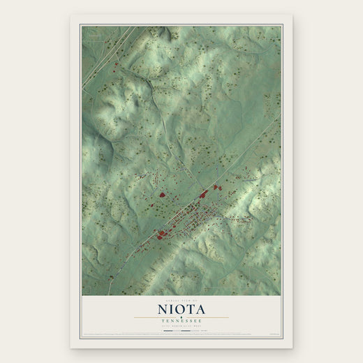 Niota, Tennessee map print, the full design