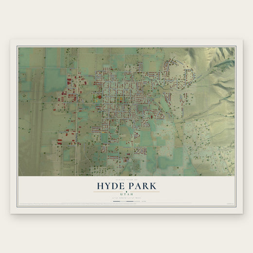 Hyde Park, Utah map print, the full design