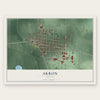 Akron, Indiana map print, the full design