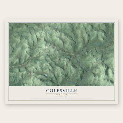 Colesville, New York map print, the full design