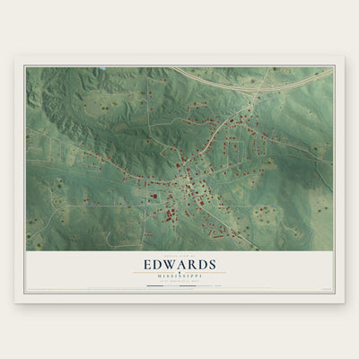 Edwards, Mississippi map print, the full design