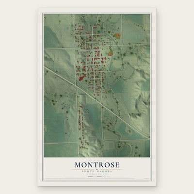 Montrose, South Dakota map print, the full design