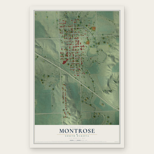 Montrose, South Dakota map print, the full design