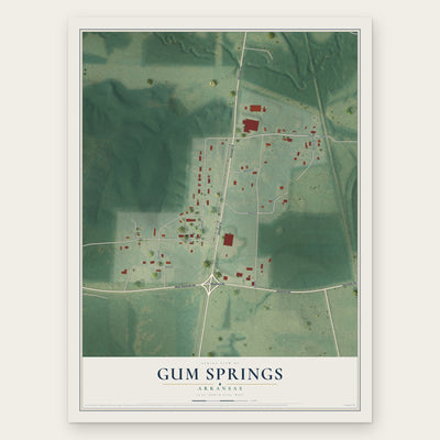 Gum Springs, Arkansas map print, the full design