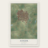 Sanger, California map print, the full design