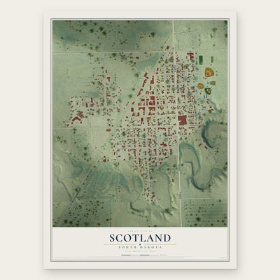 Scotland, South Dakota map print, the full design