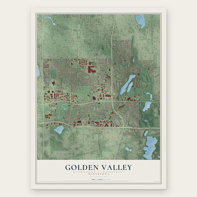 Golden Valley, Minnesota map print, the full design