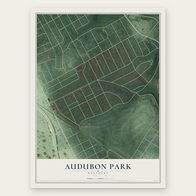 Audubon Park, Kentucky map print, the full design