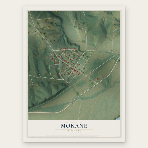 Mokane, Missouri map print, the full design