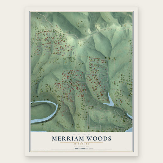 Merriam Woods, Missouri map print, the full design