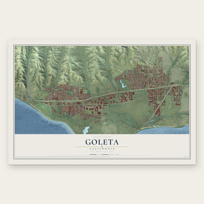 Goleta, California map print, the full design