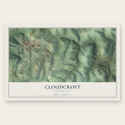 Cloudcroft, New Mexico map print, the full design