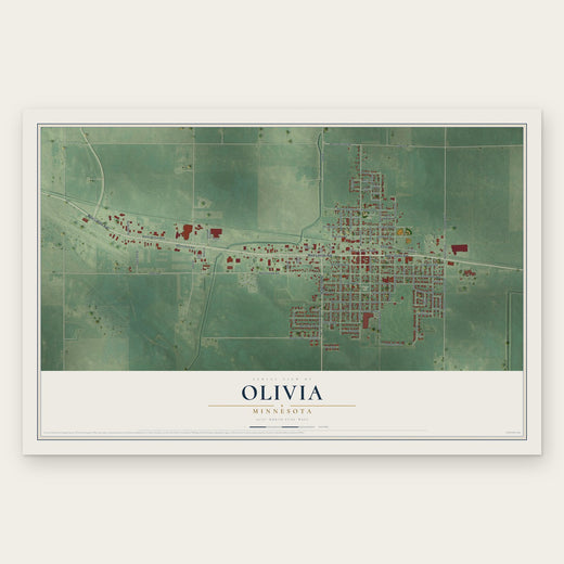 Olivia, Minnesota map print, the full design