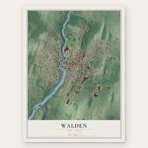 Walden, New York map print, the full design