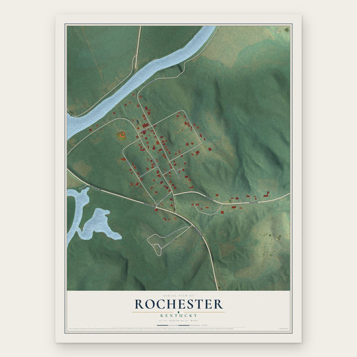 Rochester, Kentucky map print, the full design