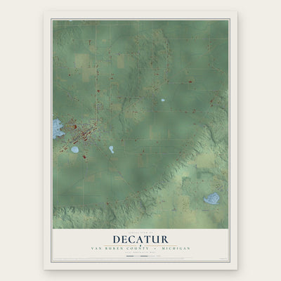 Decatur, Van Buren County, Michigan map print, the full design