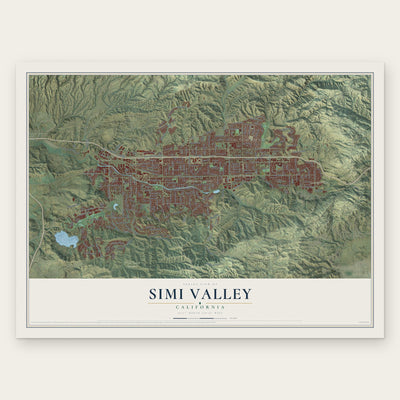 Simi Valley, California map print, the full design