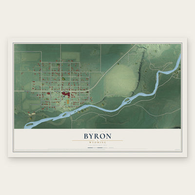 Byron, Wyoming map print, the full design