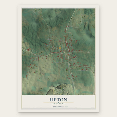 Upton, Kentucky map print, the full design