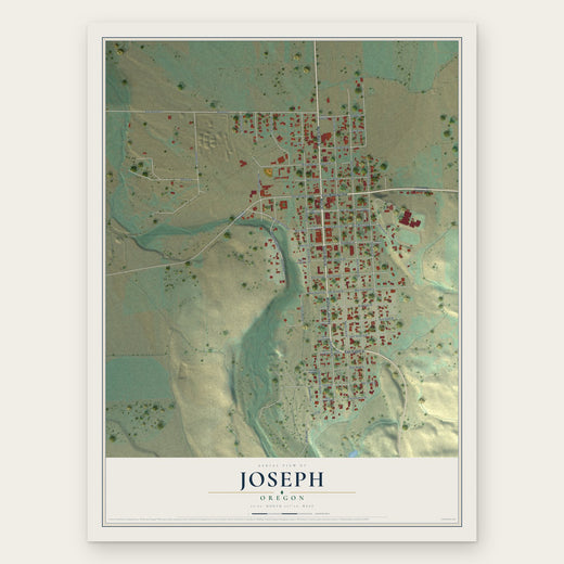 Joseph, Oregon map print, the full design
