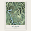 Watauga, Tennessee map print, the full design