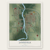 Janesville, Iowa map print, the full design