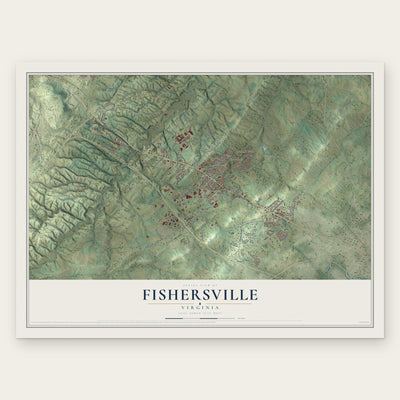 Fishersville, Virginia map print, the full design