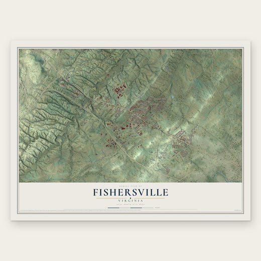 Fishersville, Virginia map print, the full design