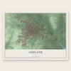 Ashland, Ohio map print, the full design