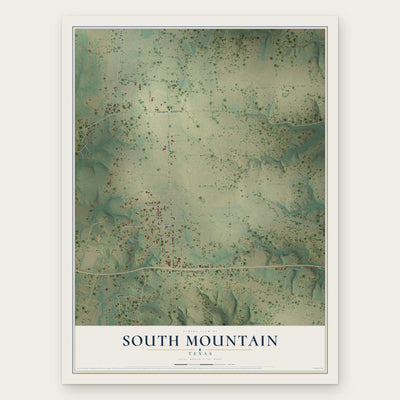 South Mountain, Texas map print, the full design