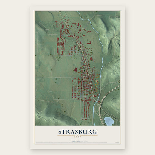 Strasburg, Ohio map print, the full design