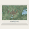 Carbondale, Illinois map print, the full design