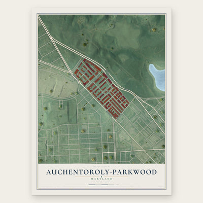Auchentoroly-Parkwood, Maryland map print, the full design