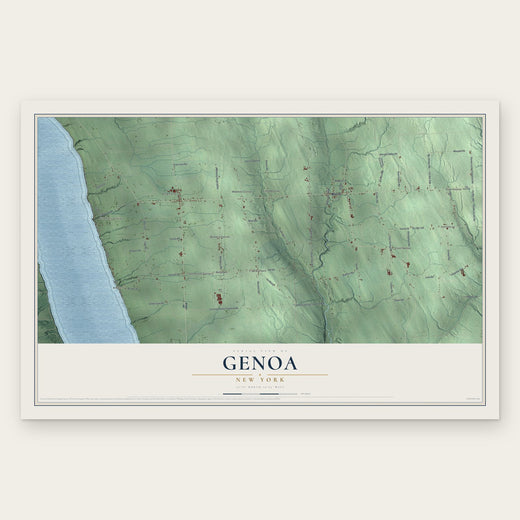 Genoa, New York map print, the full design